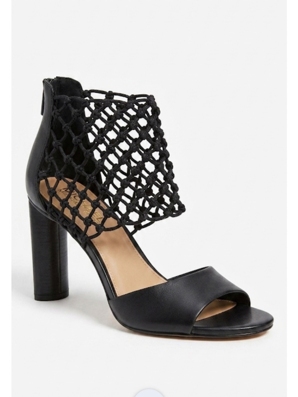 NIC+ZOE BLACK LUXURY LEATHER OPEN TOE HEELS